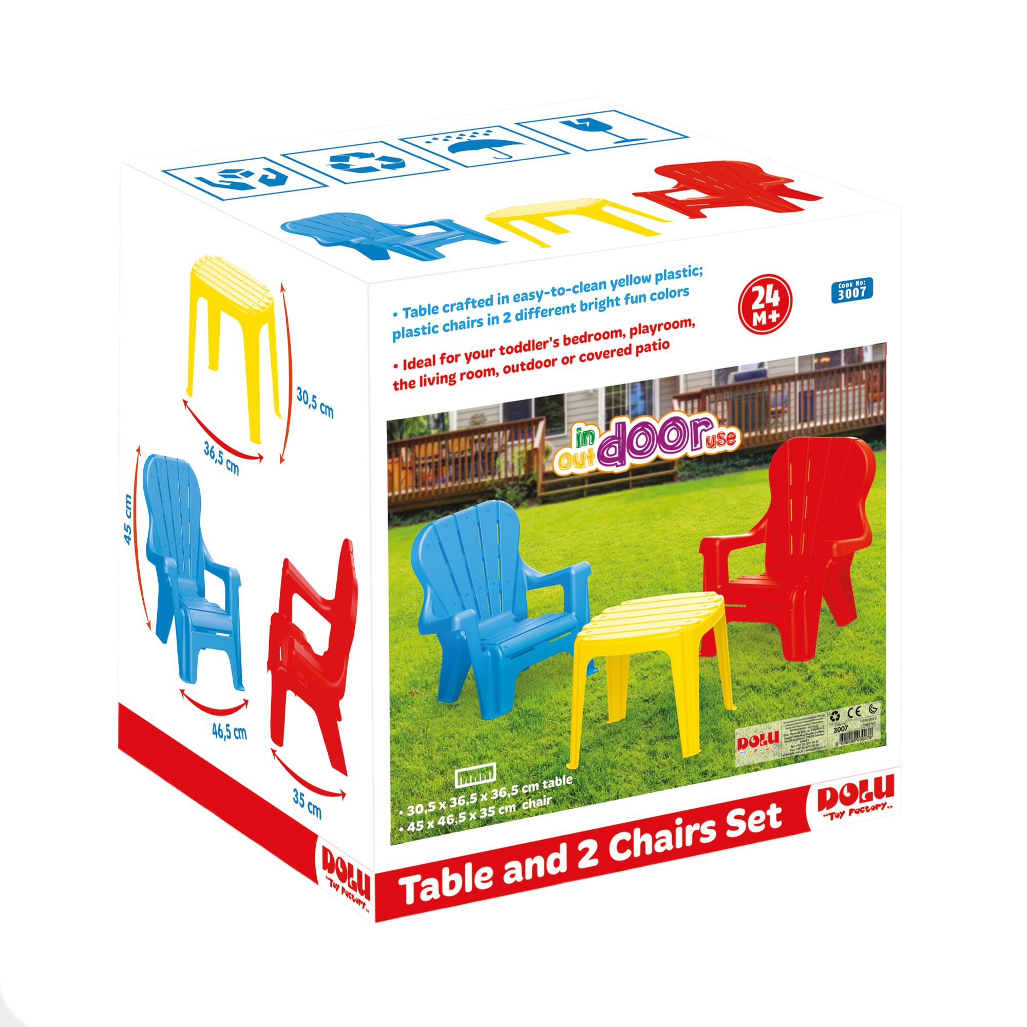 Dolu Toys Children's Plastic Table & Chairs Set
